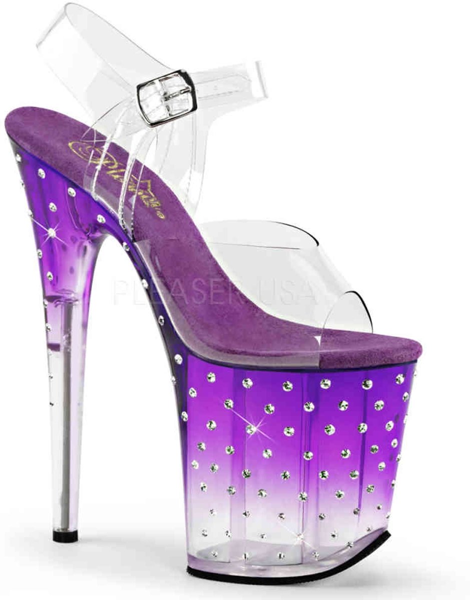 EU 36 = US 6 | STARDUST-808T | 8 Heel, 4 PF Ankle Strap Sandal w/RS Studded Bottom